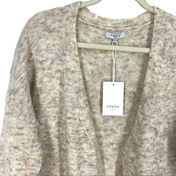 FRNCH Cardigan Duster Beige Small Medium Long Sleeve NWT - Picture 4 of 12